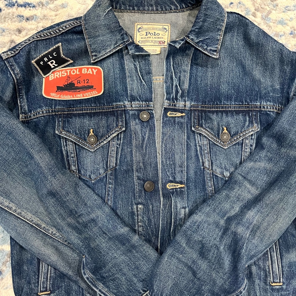 polo womens denim patchwork jacket